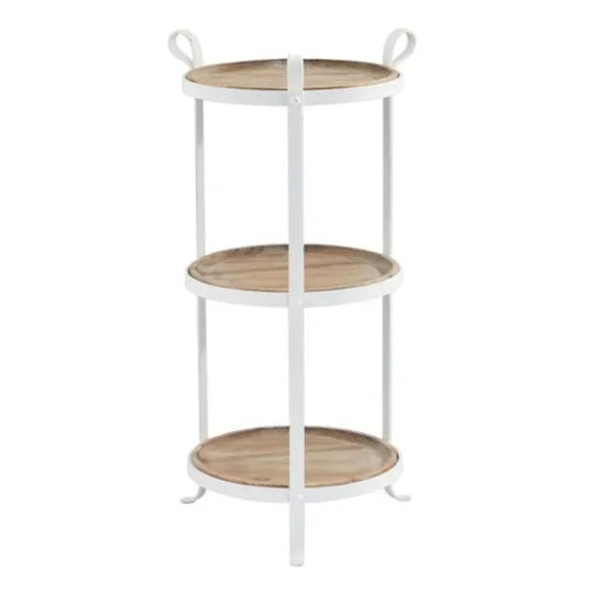 Kirkland's Home Brown Wood And Metal 3-Tier Side Table- Accent & End Tables