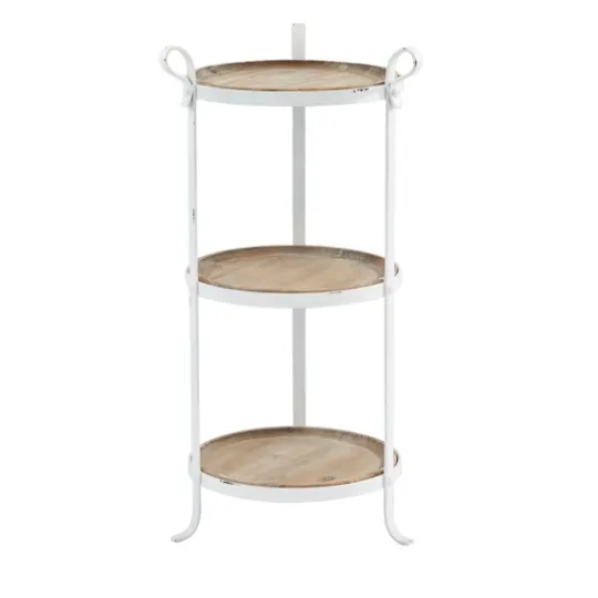 Kirkland's Home Brown Wood And Metal 3-Tier Side Table- Accent & End Tables