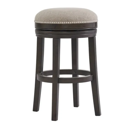 Kirkland's Home Brown Wood Backless Swivel 2-Pc. Bar Stool Set- Bar Stools & Counter Height Stools