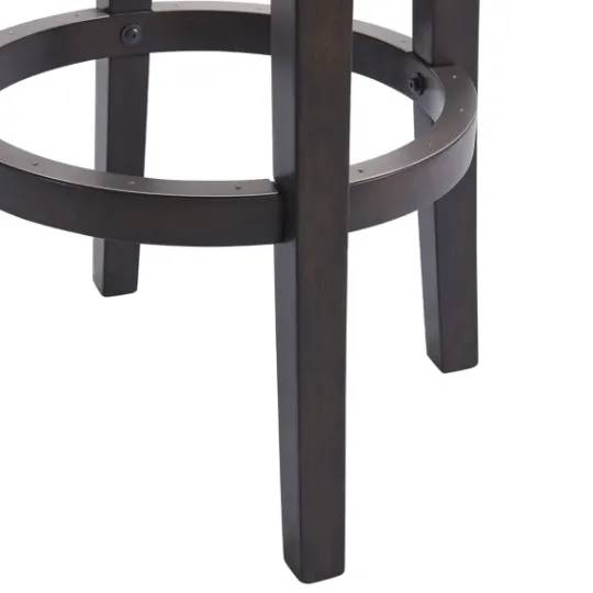 Kirkland's Home Brown Wood Backless Swivel Bar Stool- Bar Stools & Counter Height Stools