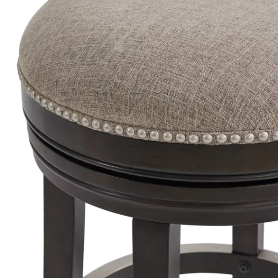 Kirkland's Home Brown Wood Backless Swivel Bar Stool- Bar Stools & Counter Height Stools