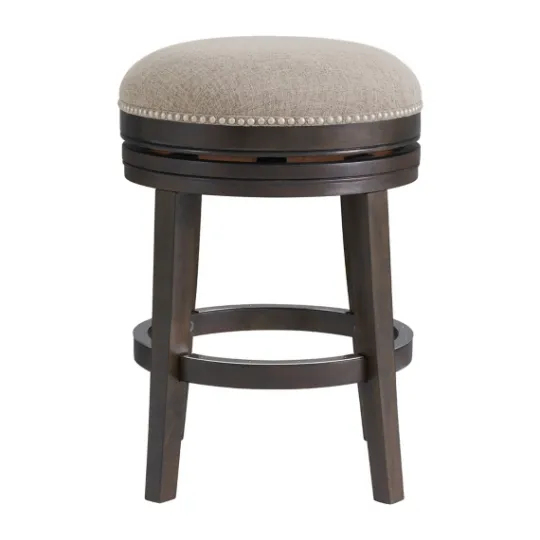 Kirkland's Home Brown Wood Backless Swivel 2-Pc. Counter Stool Set- Bar Stools & Counter Height Stools