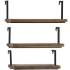 Kirkland's Home Brown Wood Black Metal Frame 3-Pc. Wall Shelves- Shelves