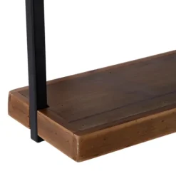 Kirkland's Home Brown Wood Black Metal Frame 3-Pc. Wall Shelves- Shelves