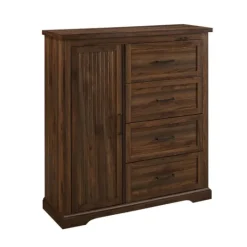 Kirkland's Home Brown Wood Cabinet And 4-Drawer Wardrobe- Dressers & Chests