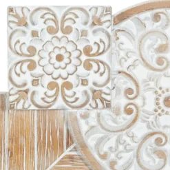 Kirkland's Home Brown Wood Geometric Layered Shapes Wall Plaque- Wall Plaques