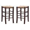 Kirkland's Home Brown Wood Grass Backless 2-Pc. Counter Stool Set- Bar Stools & Counter Height Stools