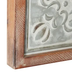 Kirkland's Home Brown Wood Gray Metal Cutout Wall Clock- Clocks