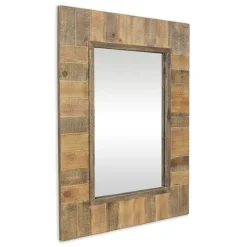 Kirkland's Home Brown Wood Paneled Frame Wall Mirror- Decorative Mirrors