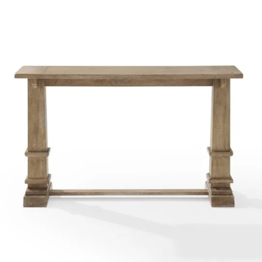 Kirkland's Home Brown Wood Pedestal Base Console Table- Console Tables