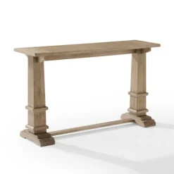 Kirkland's Home Brown Wood Pedestal Base Console Table- Console Tables