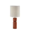 Kirkland's Home Brown Wood Pleated Shade Table Lamp- Table Lamps