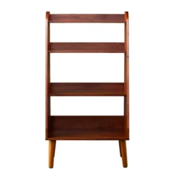 Kirkland's Home Brown Wood 4-Tier Mid Century Modern Bookshelf- Bookshelves