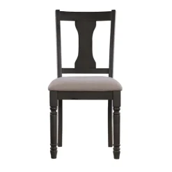 Kirkland's Home Brown Wood Upholstered Dining Chairs, Set Of 2- Dining Chairs