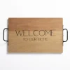 Kirkland's Home Brown Wood Welcome To Our Home Tray- Decorative Trays