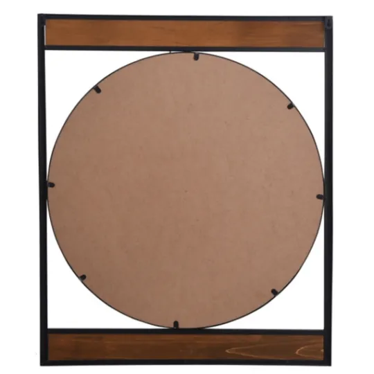 Kirkland's Home Brown Wooden Slats Round Frame Mirror- Framed Mirrors
