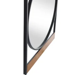 Kirkland's Home Brown Wooden Slats Round Frame Mirror- Framed Mirrors