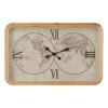Kirkland's Home Brown World Map Rectangular Wall Clock- Clocks