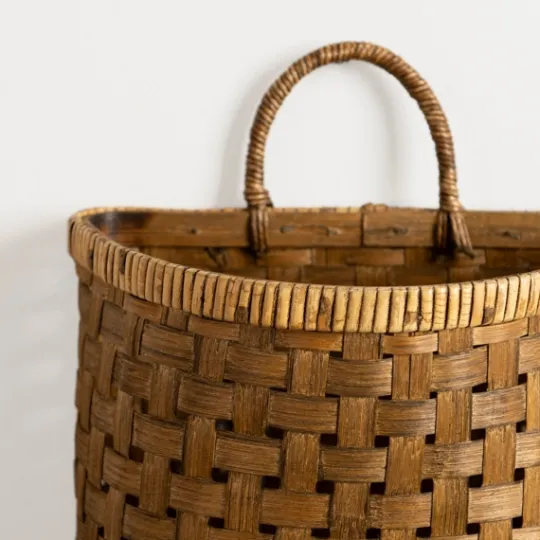 Kirkland's Home Brown Woven Bamboo Wall Pocket- Wall Storage