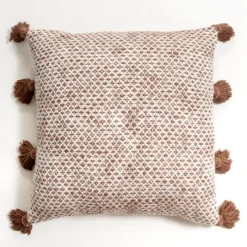 Kirkland's Home Brown Woven Pillow With Side Tassels- Pillows