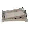 Kirkland's Home Brushed Distressed 2-Pc. Decorative Tray Set- Decorative Trays
