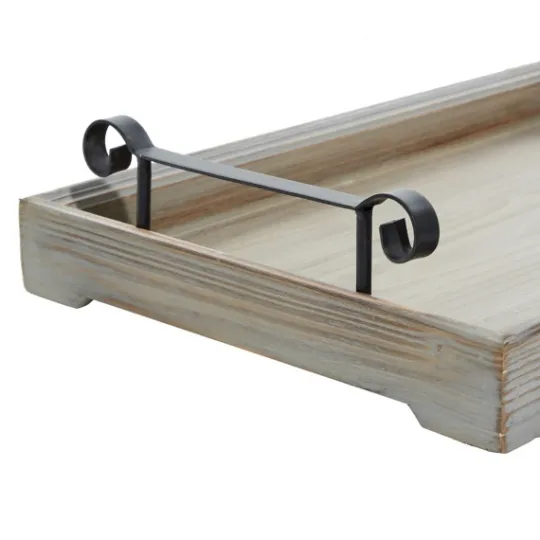 Kirkland's Home Brushed Distressed 2-Pc. Decorative Tray Set- Decorative Trays