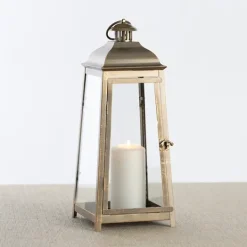 Kirkland's Home Brushed Ecru Lantern, 16 In.- Lanterns