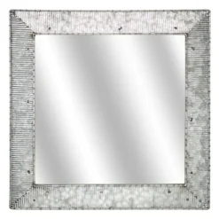 Kirkland's Home Brushed Galvanized Wall Mirror, 22X22 In.- Decorative Mirrors