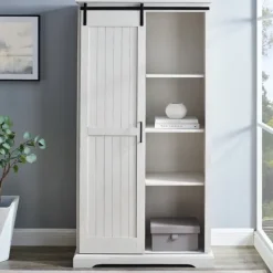 Kirkland's Home Brushed Grooved Sliding Door Cabinet- Cabinets & Sideboards