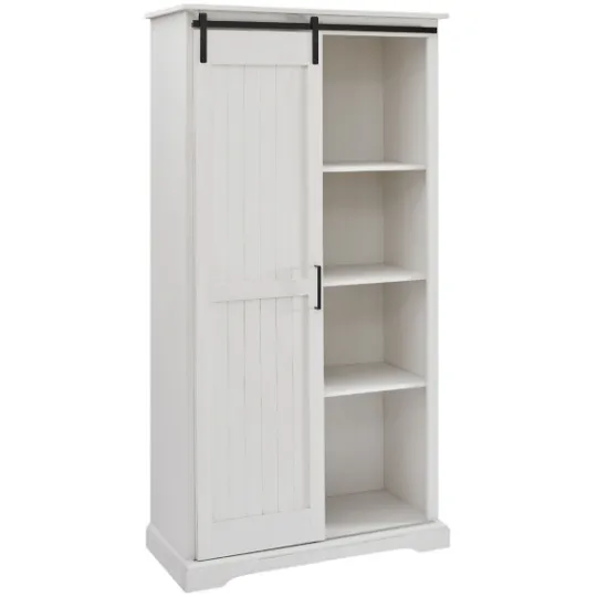 Kirkland's Home Brushed Grooved Sliding Door Cabinet- Cabinets & Sideboards