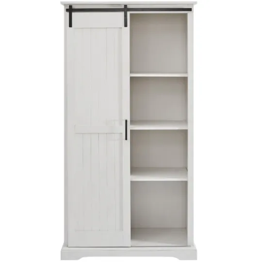 Kirkland's Home Brushed Grooved Sliding Door Cabinet- Cabinets & Sideboards