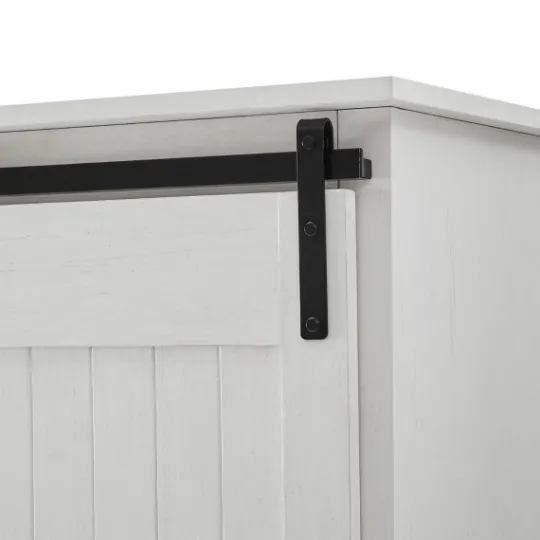 Kirkland's Home Brushed Grooved Sliding Door Cabinet- Cabinets & Sideboards