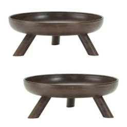 Kirkland's Home Brushed Metal Tri-Pod Bowls, Set Of 2- Decorative Bowls & Jars
