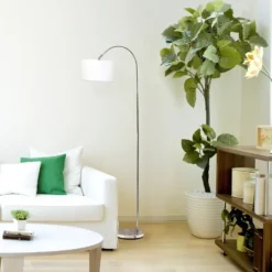 Kirkland's Home Brushed Nickel Arched Stem Floor Lamp- Floor Lamps
