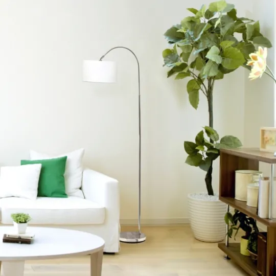 Kirkland's Home Brushed Nickel Arched Stem Floor Lamp- Floor Lamps