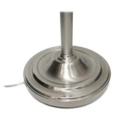 Kirkland's Home Brushed Nickel Base Marble Glass Shade Floor Lamp- Floor Lamps