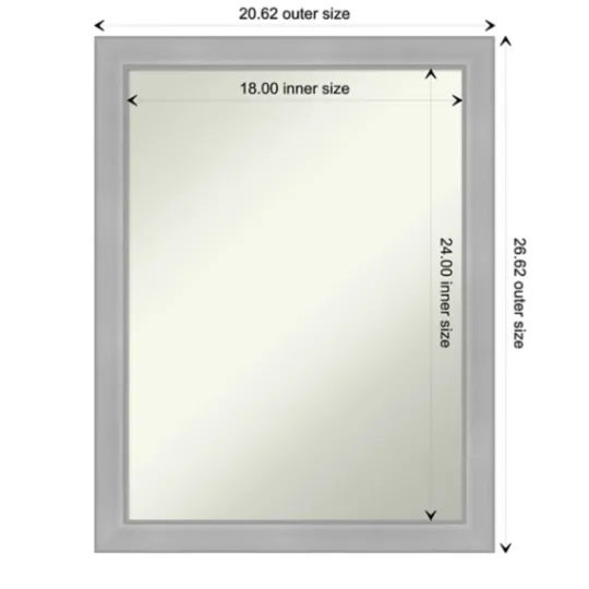 Kirkland's Home Brushed Nickel Modern Decorative Framed Mirror- Framed Mirrors