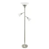 Kirkland's Home Brushed Nickel 3-Scallop Glass Floor Lamp- Floor Lamps