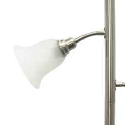 Kirkland's Home Brushed Nickel 3-Scallop Glass Floor Lamp- Floor Lamps