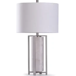 Kirkland's Home Brushed Steel And Gray Marble Table Lamp, 30 In.- Table Lamps