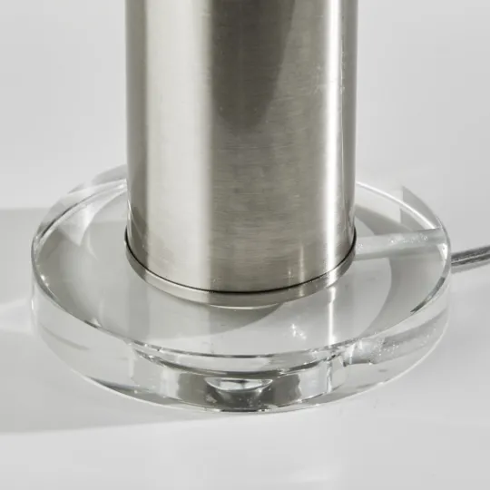 Kirkland's Home Brushed Steel Cylinder Table Lamp- Table Lamps