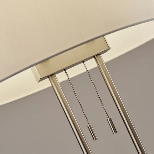 Kirkland's Home Brushed Steel Double-Bulb Oval Floor Lamp- Floor Lamps