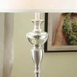 Kirkland's Home Brushed Steel Fluted Floor Lamp- Floor Lamps