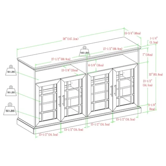 Kirkland's Home Brushed Window Pane Tv Stand- Tv Stands & Media Consoles