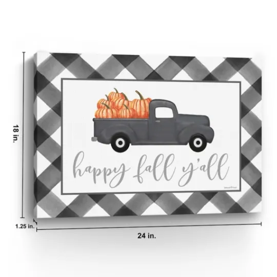 Kirkland's Home Buffalo Check Happy Fall Truck Giclee Canvas Print- Wall Quotes & Signs