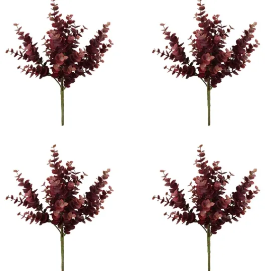 Kirkland's Home Burgundy Jade Leaf Sprays, Set Of 4- Stems & Bouquets