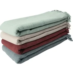 Kirkland's Home Burgundy Modern Striped Throw- Blankets & Throws