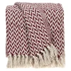 Kirkland's Home Burgundy Zig Zag Pattern Throw- Blankets & Throws