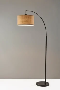 Kirkland's Home Burlap Arc Floor Lamp- Floor Lamps