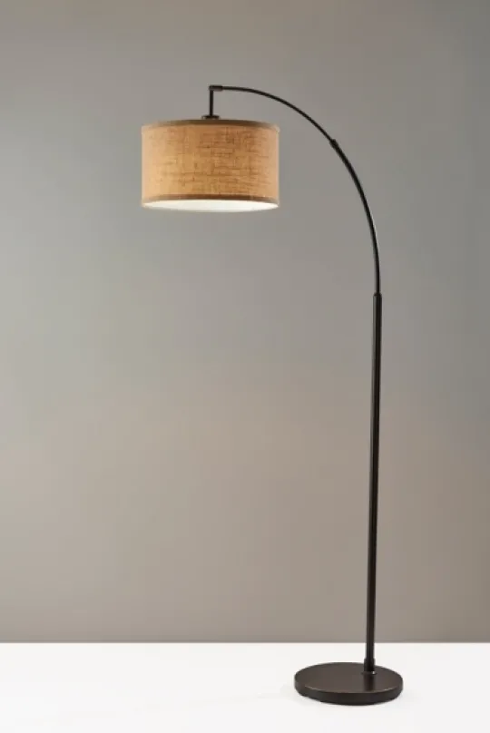 Kirkland's Home Burlap Arc Floor Lamp- Floor Lamps